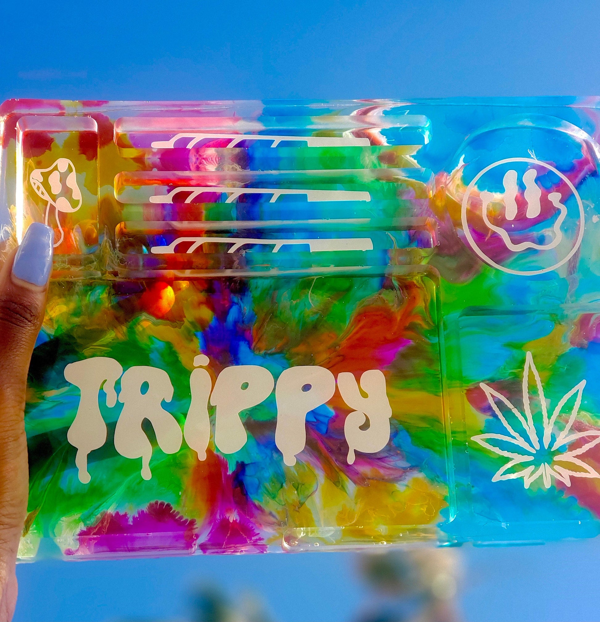 Psychedelic Trippy Custom Resin Tray