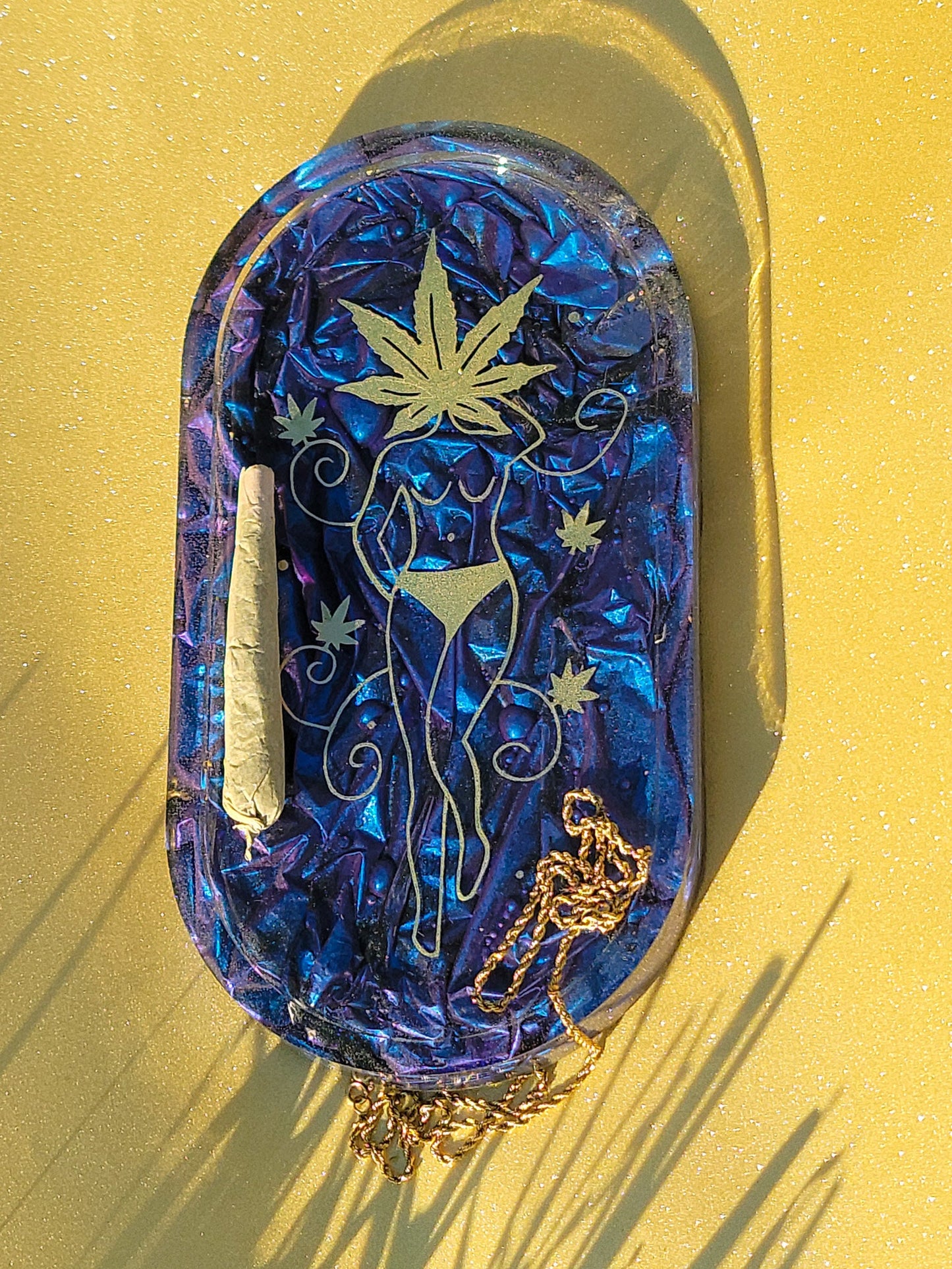 blue rolling tray