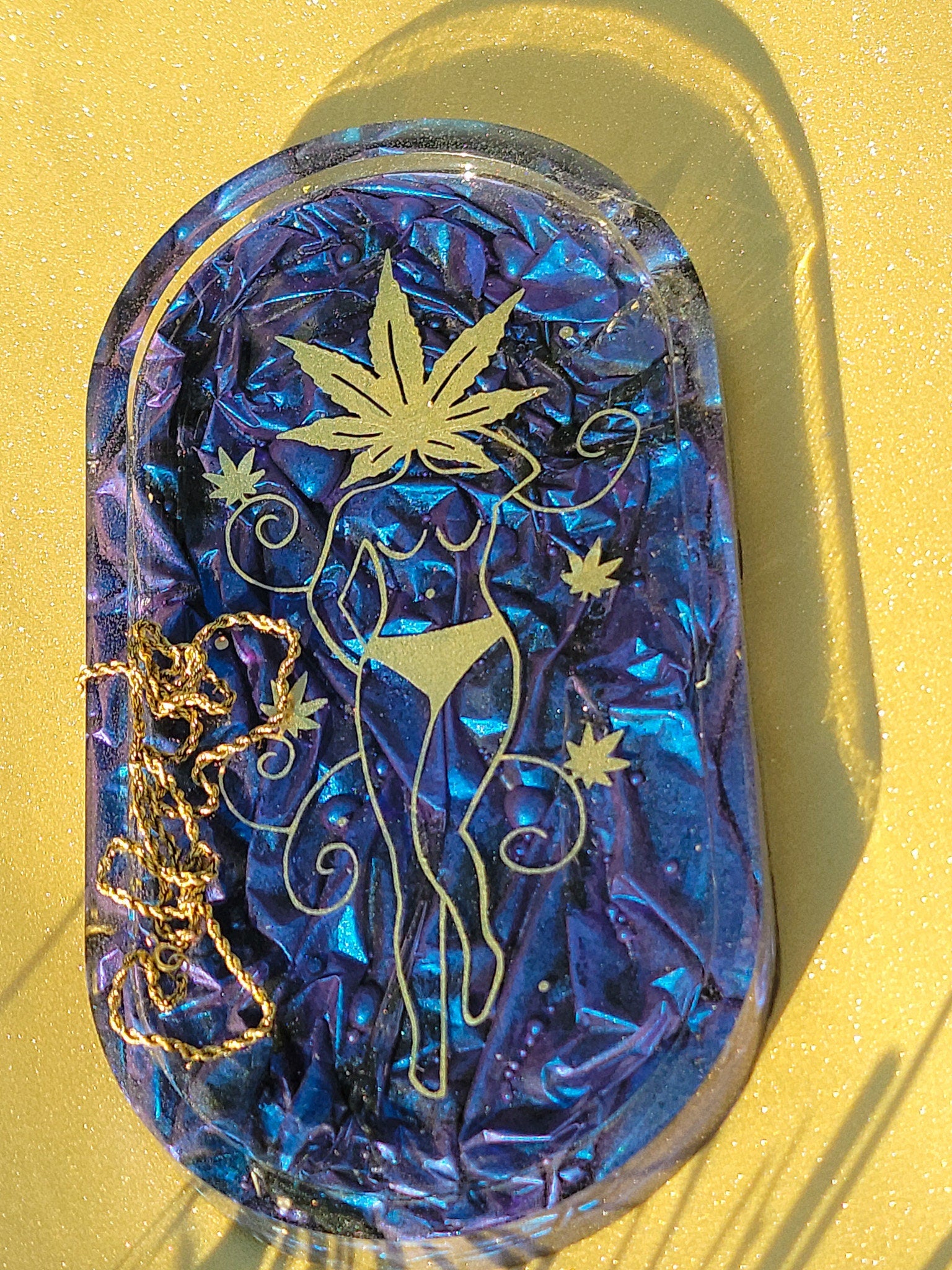 blue velvet rolling tray